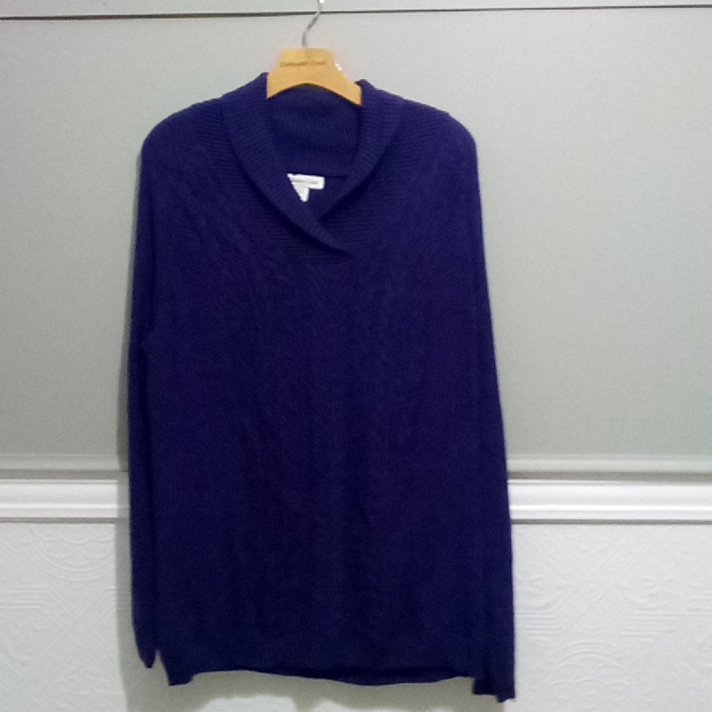Plus size, Demi cable, cowl neck sweater, purple, brand new